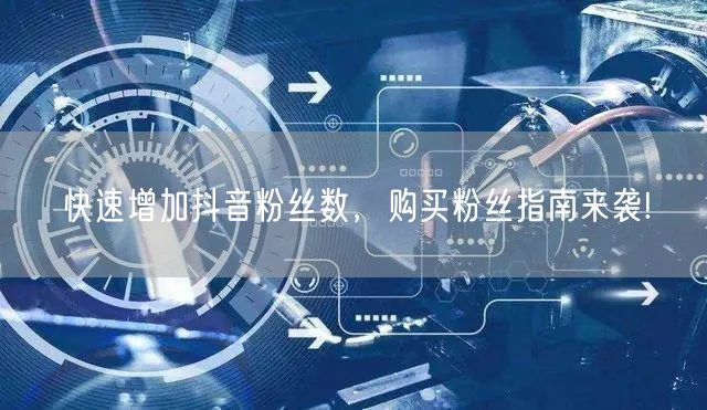 快速增加抖音粉丝数，购买粉丝指南来袭!