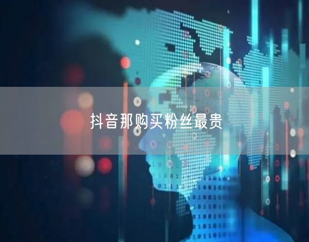 抖音那购买粉丝最贵
