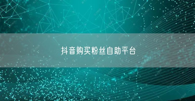 抖音购买粉丝自助平台