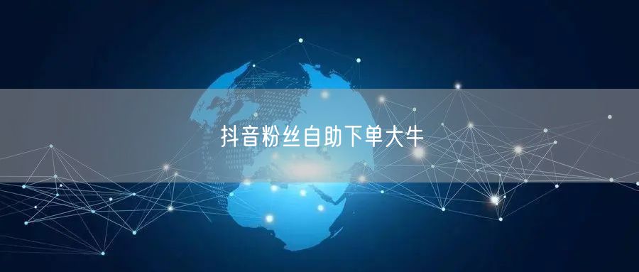 抖音粉丝自助下单大牛