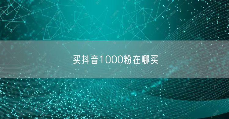 买抖音1000粉在哪买