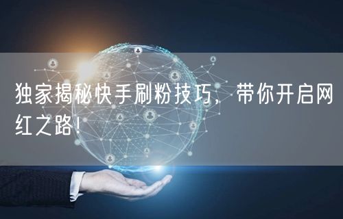 独家揭秘快手刷粉技巧，带你开启网红之路！