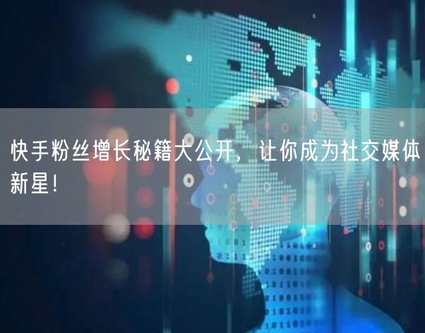 快手粉丝增长秘籍大公开，让你成为社交媒体新星！