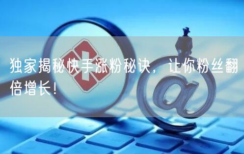 独家揭秘快手涨粉秘诀，让你粉丝翻倍增长！