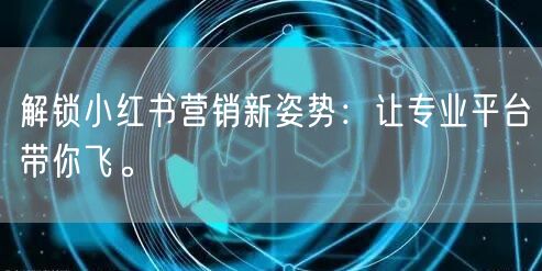 解锁小红书营销新姿势：让专业平台带你飞。