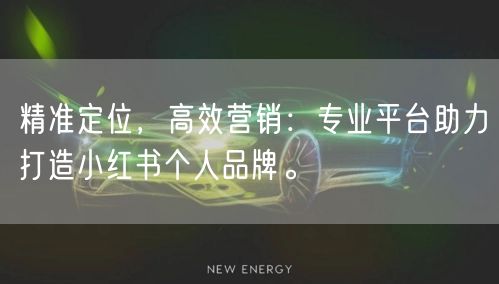 精准定位，高效营销：专业平台助力打造小红书个人品牌。