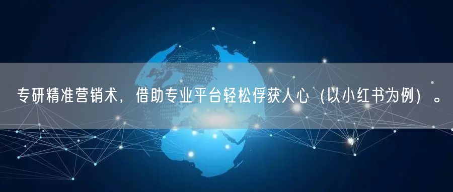专研精准营销术，借助专业平台轻松俘获人心（以小红书为例）。