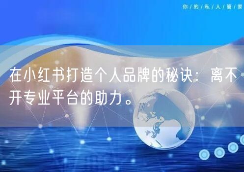 在小红书打造个人品牌的秘诀：离不开专业平台的助力。
