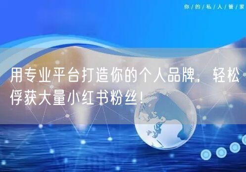 用专业平台打造你的个人品牌，轻松俘获大量小红书粉丝！