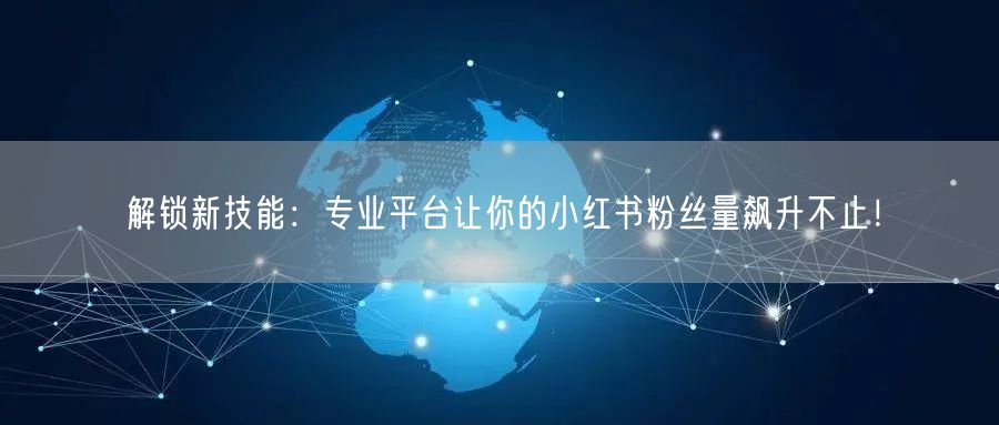 解锁新技能：专业平台让你的小红书粉丝量飙升不止！