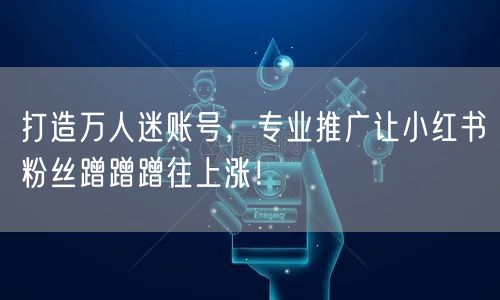 打造万人迷账号，专业推广让小红书粉丝蹭蹭蹭往上涨！