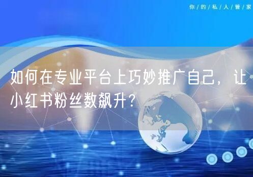 如何在专业平台上巧妙推广自己，让小红书粉丝数飙升？