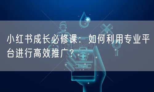 小红书成长必修课：如何利用专业平台进行高效推广？