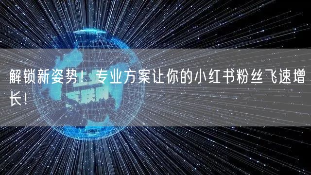 解锁新姿势！专业方案让你的小红书粉丝飞速增长！
