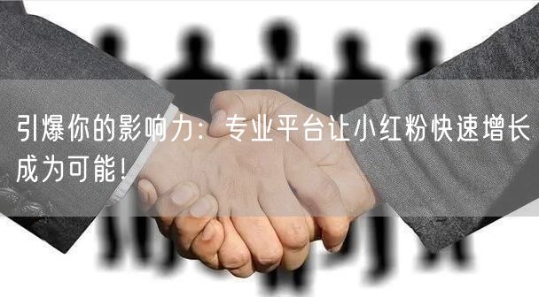 引爆你的影响力：专业平台让小红粉快速增长成为可能！