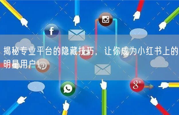 揭秘专业平台的隐藏技巧，让你成为小红书上的明星用户！