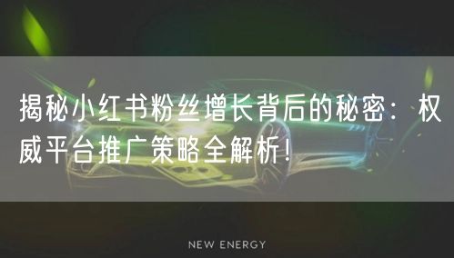 揭秘小红书粉丝增长背后的秘密：权威平台推广策略全解析！