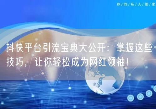 抖快平台引流宝典大公开：掌握这些技巧，让你轻松成为网红领袖！