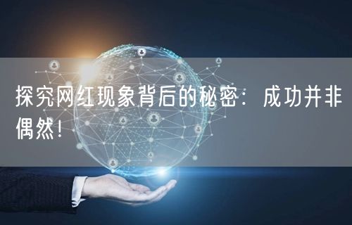 探究网红现象背后的秘密：成功并非偶然！