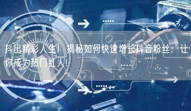 抖出精彩人生！揭秘如何快速增长抖音粉丝，让你成为热门红人!