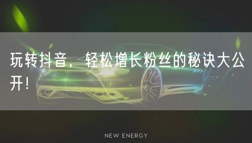 玩转抖音，轻松增长粉丝的秘诀大公开！