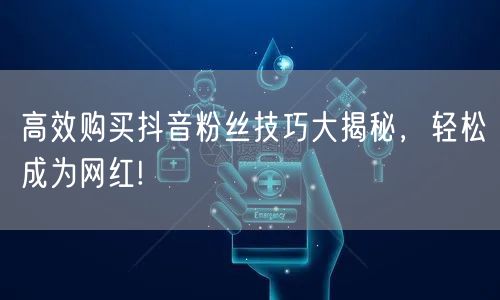 高效购买抖音粉丝技巧大揭秘，轻松成为网红!