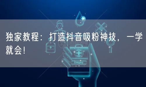 独家教程：打造抖音吸粉神技，一学就会！