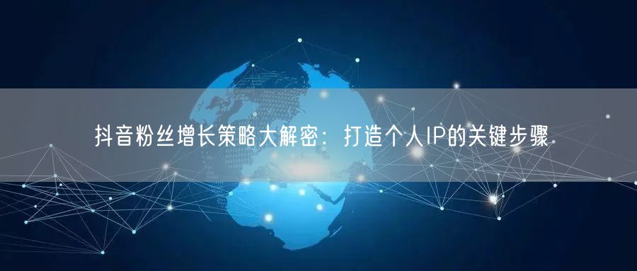 抖音粉丝增长策略大解密：打造个人IP的关键步骤