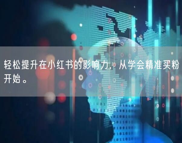 轻松提升在小红书的影响力，从学会精准买粉开始。