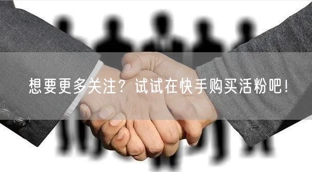 想要更多关注？试试在快手购买活粉吧！