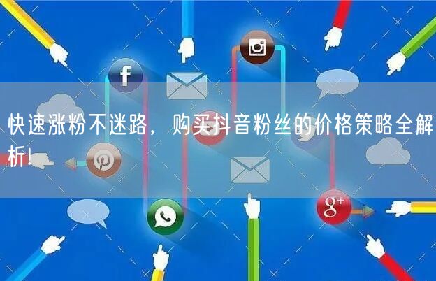 快速涨粉不迷路，购买抖音粉丝的价格策略全解析!