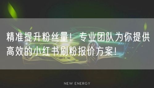 精准提升粉丝量！专业团队为你提供高效的小红书刷粉报价方案！