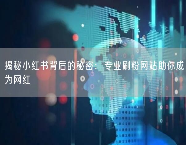 揭秘小红书背后的秘密：专业刷粉网站助你成为网红