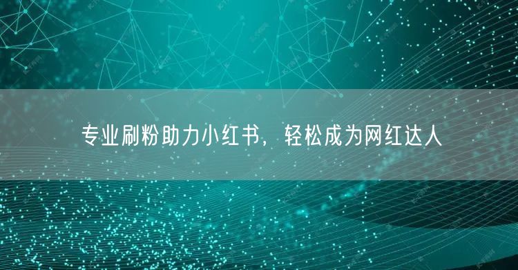 专业刷粉助力小红书，轻松成为网红达人