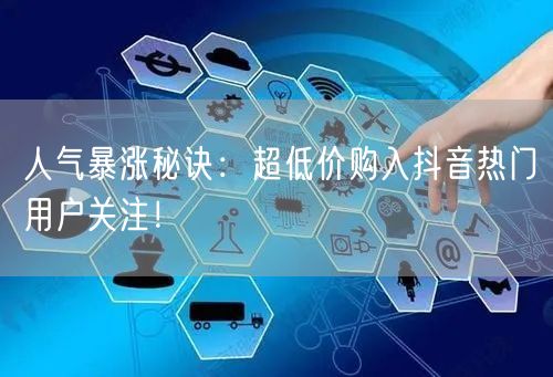 人气暴涨秘诀：超低价购入抖音热门用户关注！