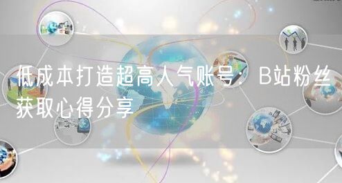 低成本打造超高人气账号：B站粉丝获取心得分享