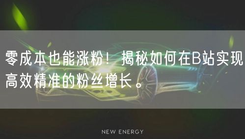 零成本也能涨粉！揭秘如何在B站实现高效精准的粉丝增长。