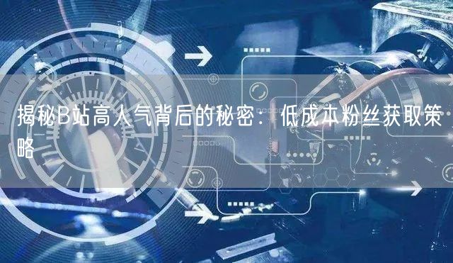 揭秘B站高人气背后的秘密：低成本粉丝获取策略