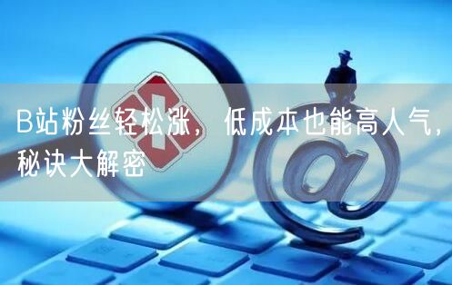 B站粉丝轻松涨，低成本也能高人气，秘诀大解密