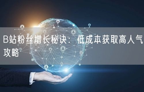 B站粉丝增长秘诀：低成本获取高人气攻略