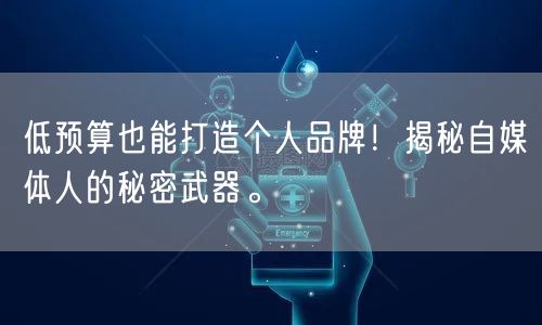 低预算也能打造个人品牌！揭秘自媒体人的秘密武器。