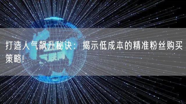 打造人气飙升秘诀：揭示低成本的精准粉丝购买策略!