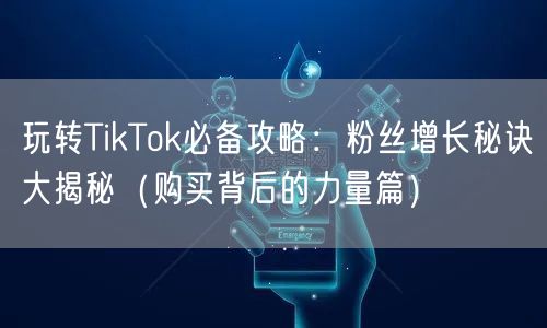 玩转TikTok必备攻略：粉丝增长秘诀大揭秘（购买背后的力量篇）