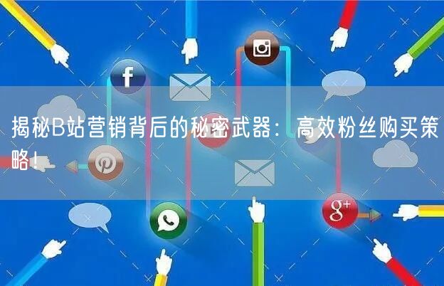 揭秘B站营销背后的秘密武器：高效粉丝购买策略！