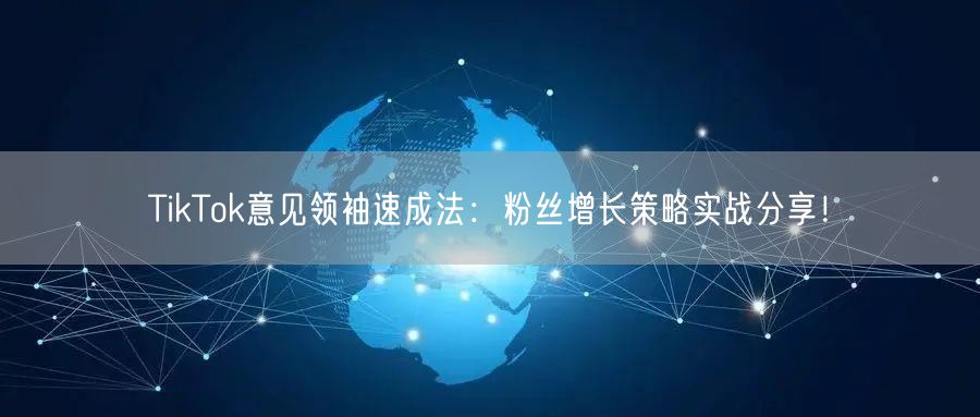 TikTok意见领袖速成法：粉丝增长策略实战分享！
