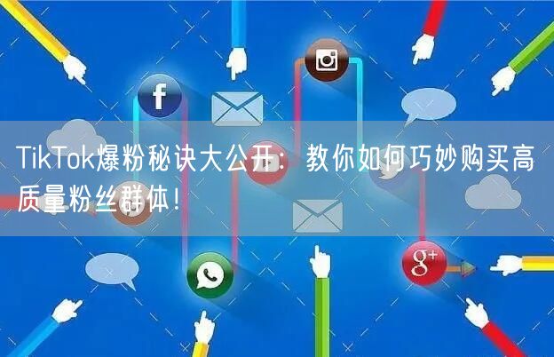 TikTok爆粉秘诀大公开：教你如何巧妙购买高质量粉丝群体！
