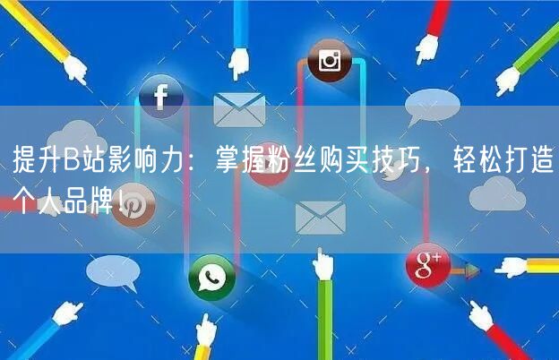 提升B站影响力：掌握粉丝购买技巧，轻松打造个人品牌！