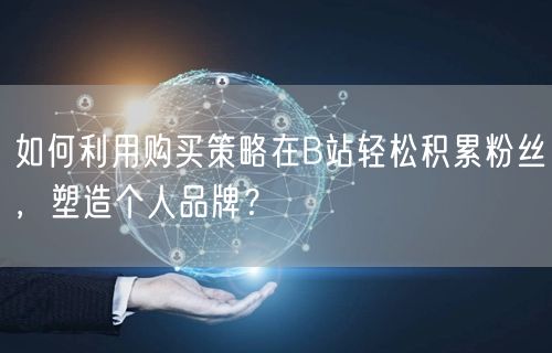 如何利用购买策略在B站轻松积累粉丝，塑造个人品牌？