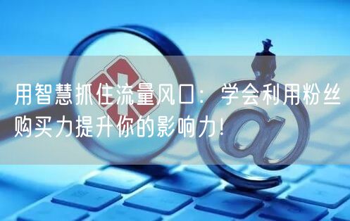 用智慧抓住流量风口：学会利用粉丝购买力提升你的影响力！