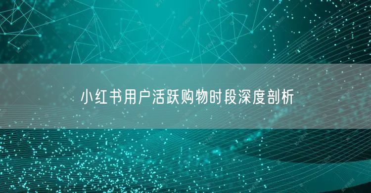 小红书用户活跃购物时段深度剖析